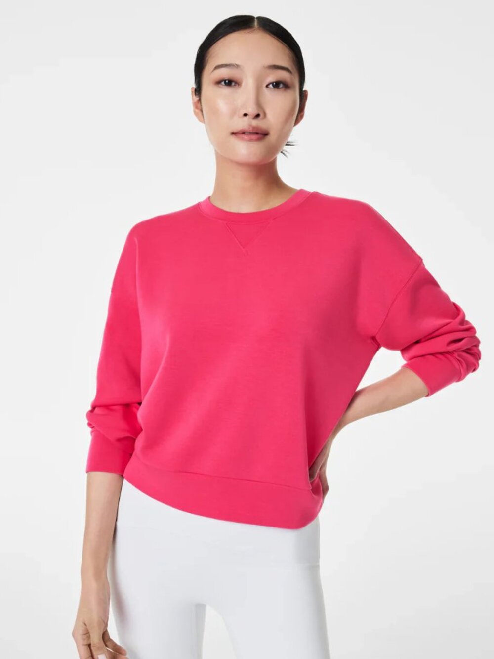 SPANX Airessentials Crew Sweatshirt Cerise Pink XS